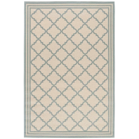 Safavieh 3 x 5 ft. Beach House Contemporary Rectangle Indoor & Outdoor Area Rugs Cream & Aqua BHS121L-3